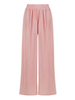 Hose mit weitem Bein Rosa Hose aus Baumwolle aus Leinen mit hoher Taille