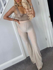 Hosen Deep Apricot Polyester Raised Waist Hose Polyester Thin Hose