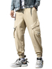 Hosen für Männer Chic Big Workout Jogginghose Taschen Natural Waist Straight Cargo Pant Khaki Herrenhose