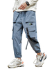 Hosen für Männer Chic Natural Waist Straight Cargo Pant Blaue Herrenhose
