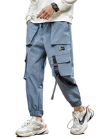Hosen für Männer Chic Natural Waist Straight Cargo Pant Blaue Herrenhose