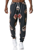 Hosen für Männer Crown Printed No Waistline Gerade Jogginghose Schwarze Herrenhose