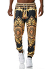 Hosen für Männer Gedruckt Keine Taille Gerade Jogginghose Gelbe Casual Herrenhose