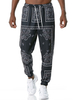 Hosen für Männer Gedruckt Keine Taille Gerade Jogginghose Paisley Black Herrenhose