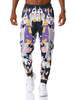 Hosen für Männer Gedruckt Keine Taille Gerade Jogginghose Schwarz Cartoon Print Herrenhose