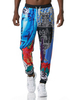Hosen für Männer Gedruckt No Waistline Color Block Gerade Jogginghose Blue Casual Herrenhose