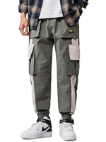Hosen für Männer Lässige natürliche Taille Gerade Cargo Hose Graue Herrenhose