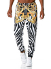 Hosen für Männer Zebra gedruckt No Waistline Straight Sweatpants Schwarze Herrenhose