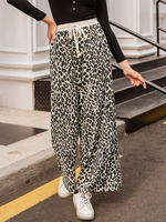Hosen mit weitem Bein Frauen Hose mit Leopardenmuster