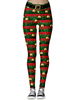 Hosen Red Polyester Raised Waist Bell Bedruckte Weihnachten Skinny Casual Hose