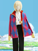 Howls Moving Castle Cosplay Kostüm für Kinder Wildleder Polyester 4-teiliges Set Kinder Halloween Kostüm