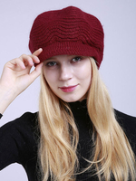 Hüte für Frauen Moderne Polyester Kaninchenfell Lässige Burgunder Hüte