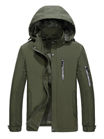 Hunter Green Jacket Männer Kapuzen-Langarm-Slim Fit Bedruckte Jacke