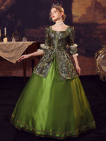 Hunter Green Retro Kostüme Polyester Kleid Damen Euro-Stil Marie Antoinette Kostüm Masquerade Ballkleid