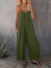 Hunter Green Straps Neck Sleeveless Spaghetti Polyester Sommer Einteiler Outfit