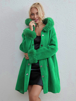 Jacke für Damen mit langen Ärmeln und Kapuze übergroße Herbst-Winter-Oberbekleidung