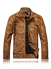Jacke für Herren Taschen PU Leder Moderne Khaki Jacke