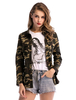 Jacke für Straßen-Style in Tarnfarbe und Jägergrün mit Armee-Motiv Baumwolle und langen Ärmeln und Taschenfür Damen