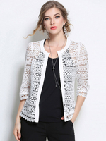 Jacke Spitze im schicken & modischen Style mit Dreiviertelärmeln für Alltag für Damen
