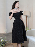 Jacquard Lolita OP Kleid Schwarze Ketten Perlen Lolita One Piece Kleider