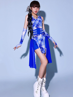 Jazz Dance Kostüme Damen Chiffon Lycra Spandex Handschuhe Kleid Strumpfhosen Tanzbekleidung