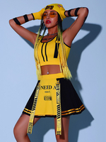 Jazz Dance Kostüme Damen Lycra Spandex Top Rock Handschuhe Tanzkleidung