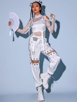 Jazz Dance Kostüme Damen Polyester Hose Top Tanzbekleidung