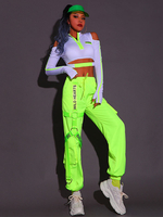 Jazz Dance Kostüme für Damen Grasgrün Polyester Top Hose 2-teiliges Set Tanzkleidung