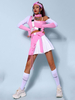Jazz Dance Kostüme Frauen Lycra Spandex Rock Top Tanzenduess