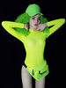 Jazz Tanzkostüme Neon Green Bodysuit Dancing Wear