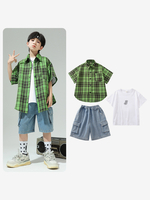 Jazztanzkostüme für Jungen aus Polyester Mantel Hose Oberteil Tanzbekleidung