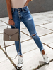 Jeans Blaue Jeanshose mit niedriger Leibhöhe und Reißverschluss am Hosenschlitz