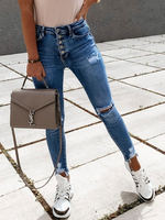 Jeans Blaue Jeanshose mit niedriger Leibhöhe und Reißverschluss am Hosenschlitz