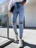 Jeans für Damen Moderne High Rise Taille Tapered Fit Zipper Fly Denim Hosen