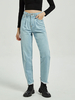Jeans für Damen Sexy Hellblaue Tapered Fit Cowboy-Denim-Hose
