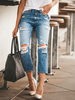 Jeans für Frau Cool Blue Straight Cotton Fashion Ripped Jeans