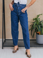 Jeans für Frau Moderne blaue gerade Baumwolle Vintage gerade Jeans