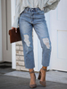 Jeans für Frauen Blue Cotton Modern Teens Fashion Ripped Jeans