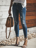 Jeans für Frauen-Blue Denim Baumwolle Sexy gestickte dünne lange Jeans