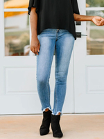 Jeans für Frauen-reizvolle blaue Konische Fit Lange Denim Jeans