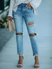 Jeans für Frauen Sexy Distressed Straight Denim