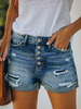 Jeansshorts mit hoher Taille Distressed Ripped Jean Shorts