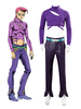 JoJos bizarres Abenteuer Golden Wind Essig Doppio Diavolo Cosplay Kostüm Lila Bluse Hose 2-teiliges Set Anime Cosplay Kostüm Komplettes Set