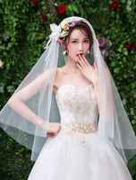 Juliet Cap Veil Hochzeit ein Tier Spitze Tüll geschnitten Brautschleier