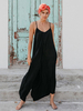 Jumpsuit Damen Overall ärmellos Herz-Ausschnitt Schwarz Party Abendmode