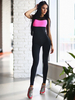 Jumpsuit Damen Overall ärmellos und Rundkragen und Farbblock Schwarz Party Abendmode