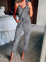 Jumpsuit mit Leopardenmuster Ärmelloser Jumpsuit mit geradem Bein