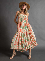 Jumpsuit mit tropischem Druck V-Ausschnitt ärmellos für den Urlaub lässig 1-teiliges Outfit