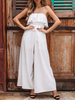 Jumpsuit mit weitem Bein Trägerlose Rüschen Sommer One Piece Outfit