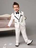 Jungen Suit Set Hochzeit Smoking Jacke Hosen Shirts Fliege Elfenbein Kinder Formelle Kleidung 4 Stück Ring Bearer Suit